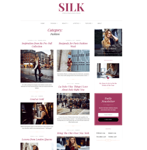 Silk Fashion Blogging Theme customize